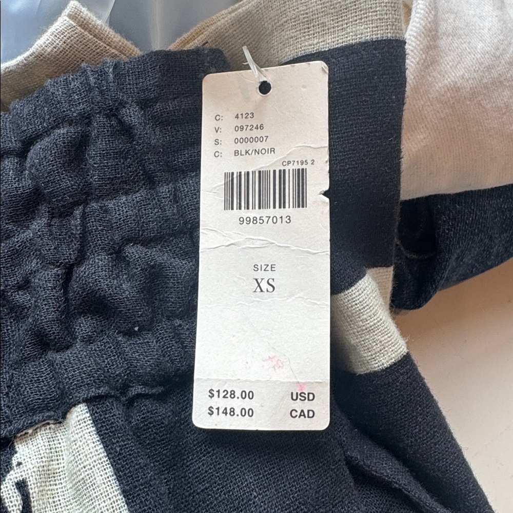 Anthropologie black cropped linen wideleg NWT - Picture 4 of 4